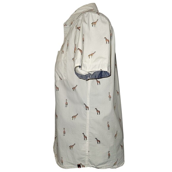 Airwalk Button Up Shirt Men L White Pocket Print Giraffe Aop 100% Cotton.#32978 - Picture 3 of 7